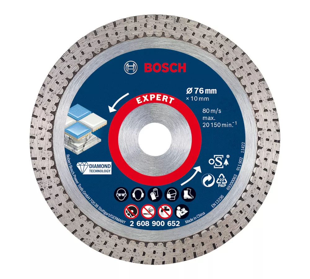 Disque à tronçonner diamanté EXPERT HardCeramic Ø76mm Bosch